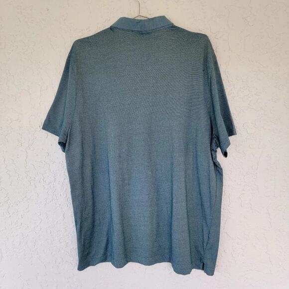 Perry Ellis Polo Shirt Teal Green Short Sleeve Collared Men Size XL Classic Fit - Picture 7 of 10